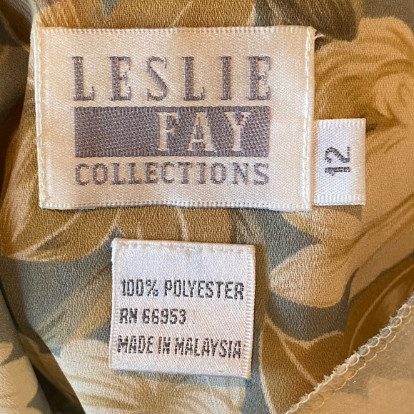 ⭐️.SOLD ⭐️ VINTAGE 80s LESLIE FAY COLLECTIONS Floral Puff Sleeve Dress Size 12 - Picture 14 of 14